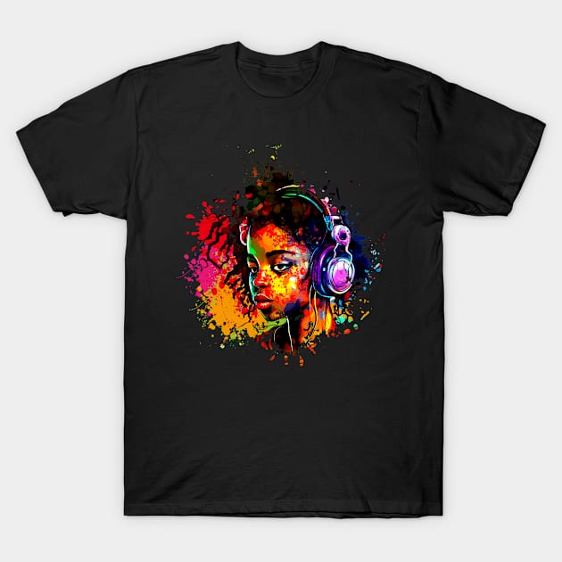 African girl watercolor T-Shirt by SerenityByAlex